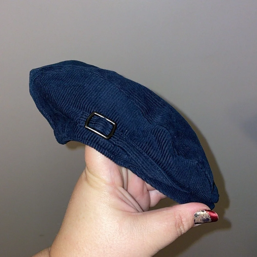 Janie and Jack Navy Corduroy Newsboy Cap Hat size 12-24 months